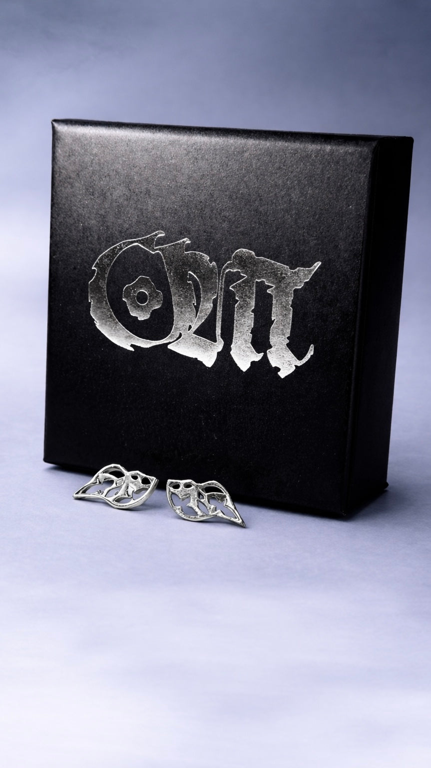 Silver Earrings and Box Side Views